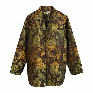 Vintage Coldwater Creek Floral Tapestry Button Front Blazer Jacket XL